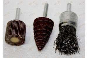 3pc Abrasive Wheel Set 1/4" Shank Electric Rotary Tool Drill Wire Flap Disc Cone
